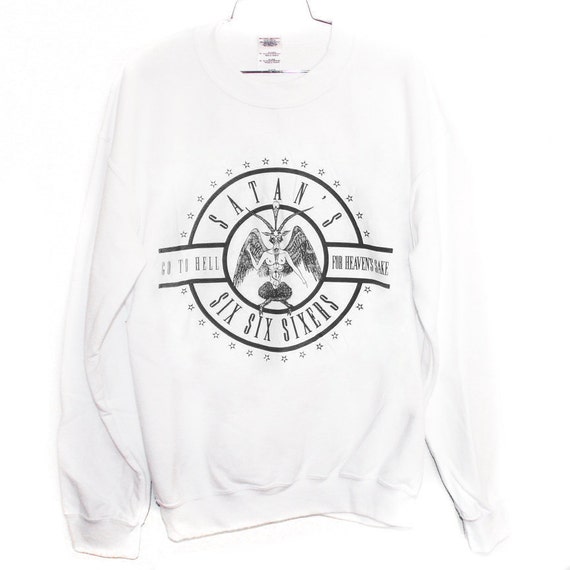 Six Six Sixers Sweatshirt White Select Size by BurgerAndFriends