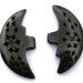 Set of 2 Dark Brown Burnt Umber Carved Bone Ax Head Pendants Beads