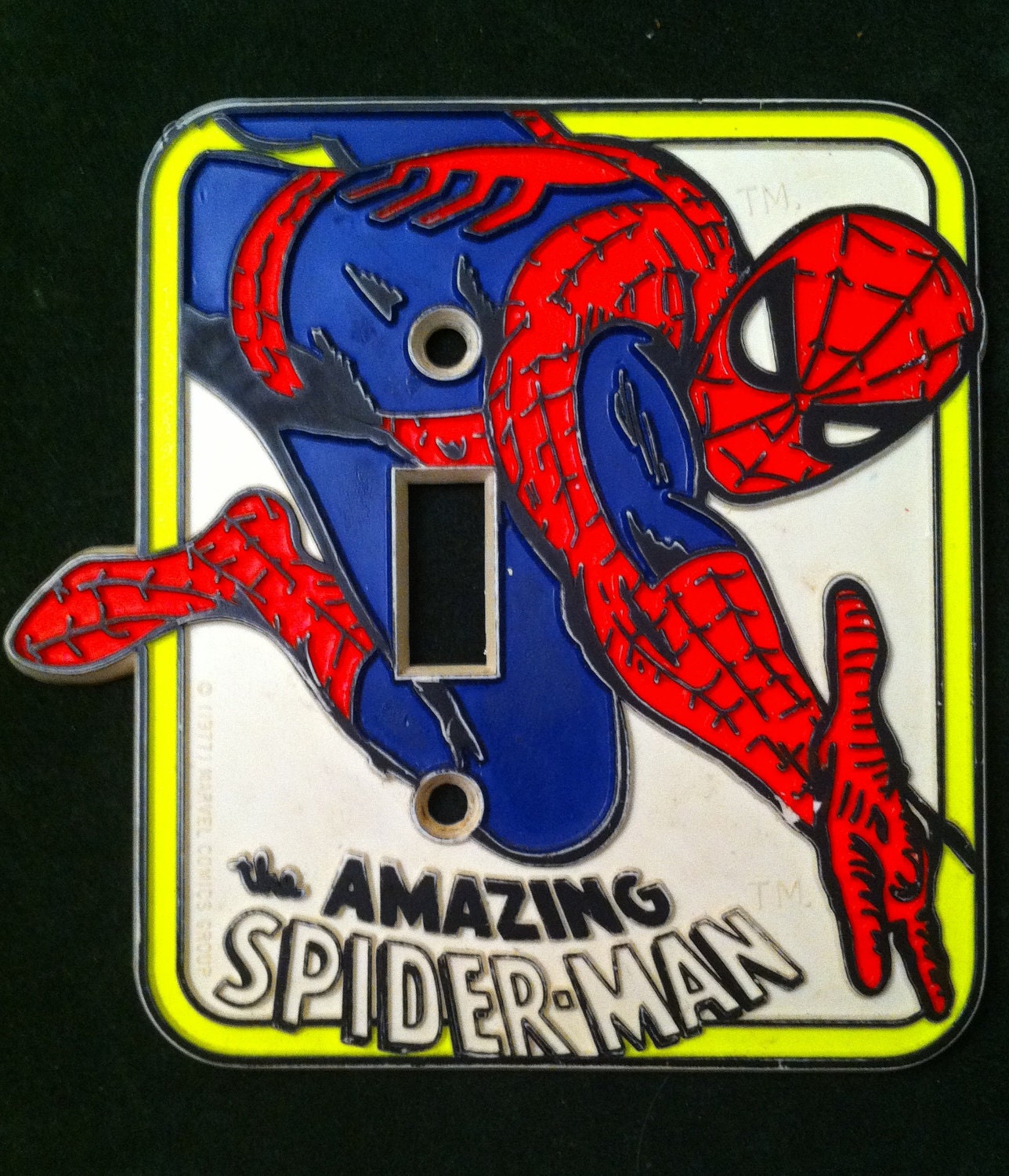 1977 Vintage Spiderman Light Switch Cover // Free Shipping