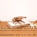 vintage brass fly matchstick or trinket holder figurine