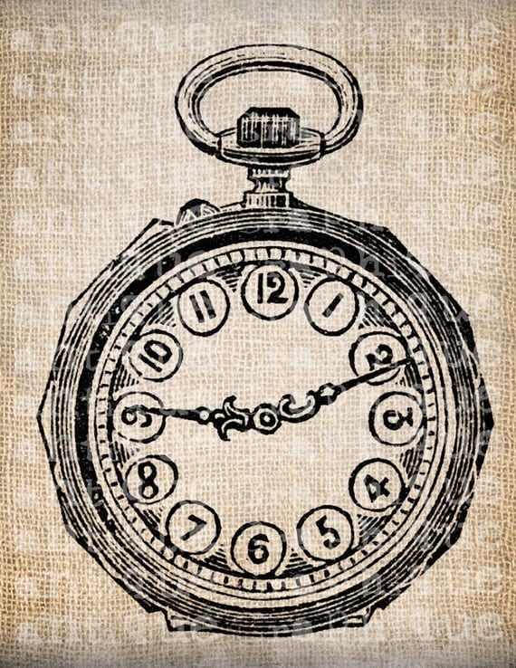 Items similar to Antique Victorian Pocket Watch Time Piece Illustration ...