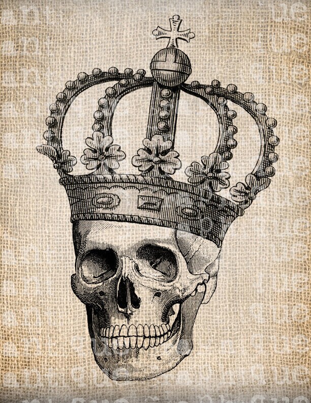 Antique Skeleton Crown Halloween All Hallows by AntiqueGraphique