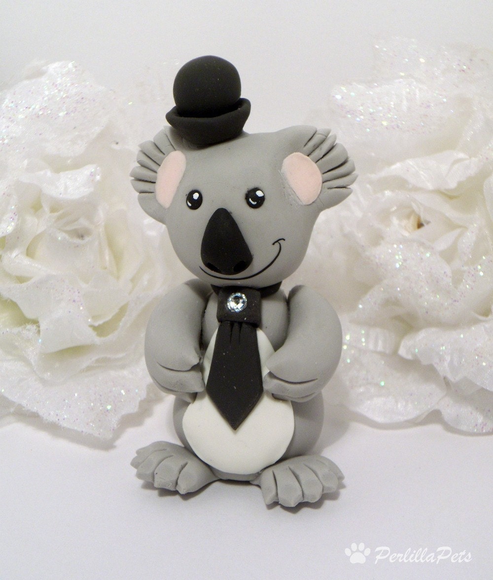 Koala Cute Cake Topper With Banner Customizable For A