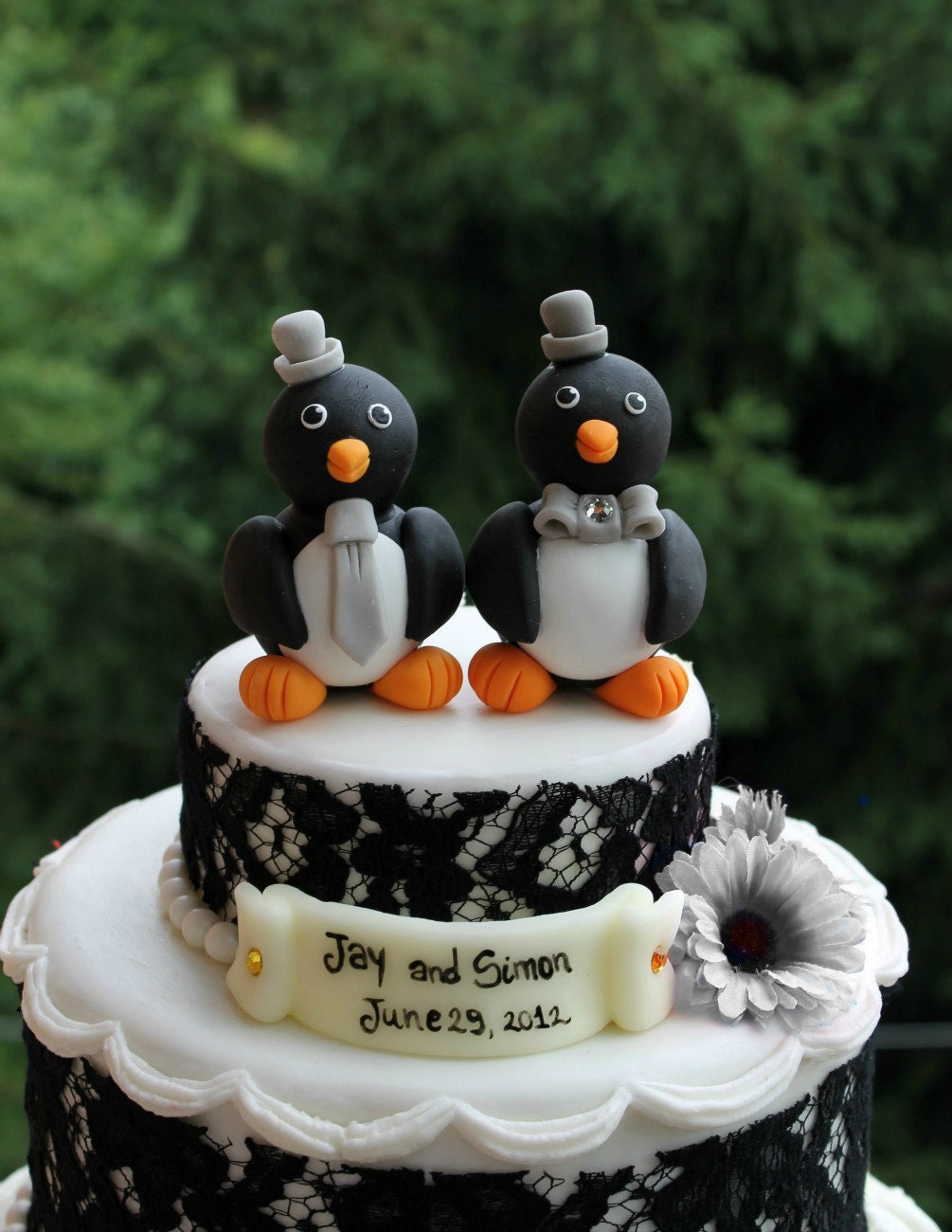 Same Sex Penguin Wedding Cake Topper Groom And Groom