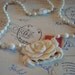 Real Ivory Single Strand Bead Necklace with Floral Pendant