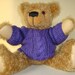 Teddy Bear Sweater - Hand knitted - Purple Cable/Aran Style