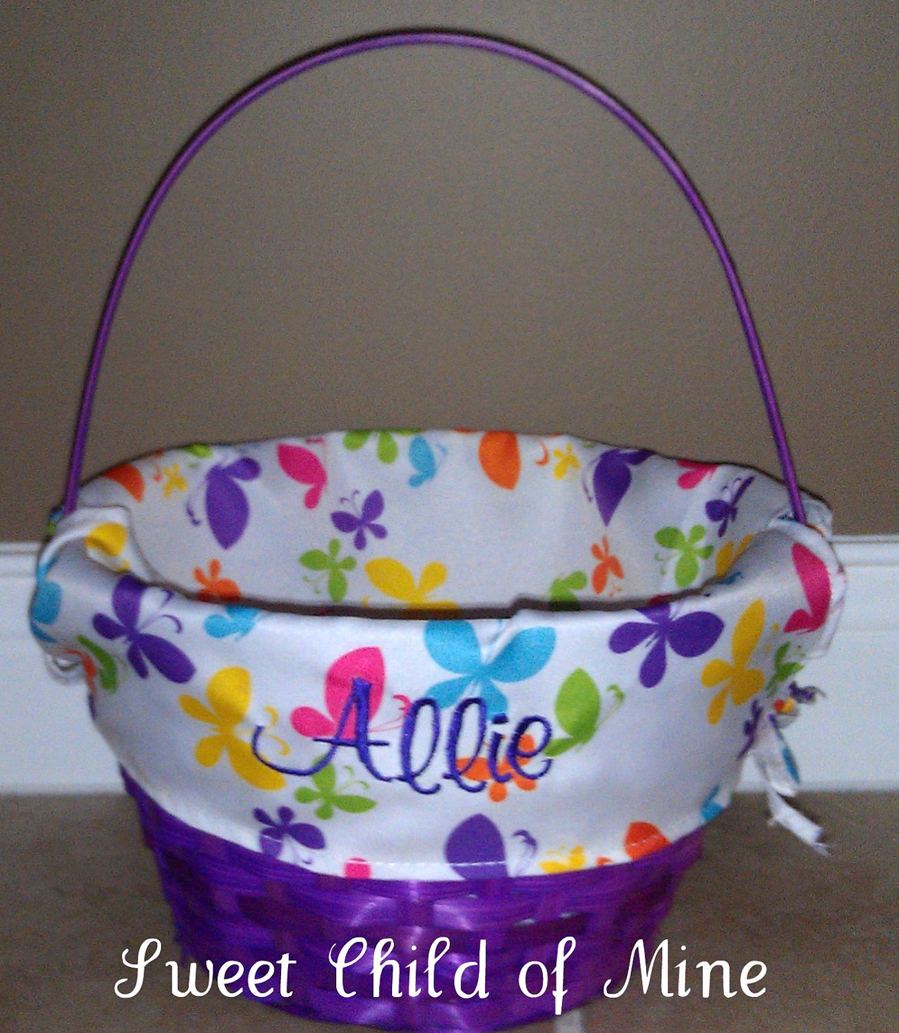 PERSONALIZED Easter Basket....Custom embroidered Easter Basket