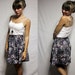 Upcycled vintage high waist floral green blue red womens skirt size small