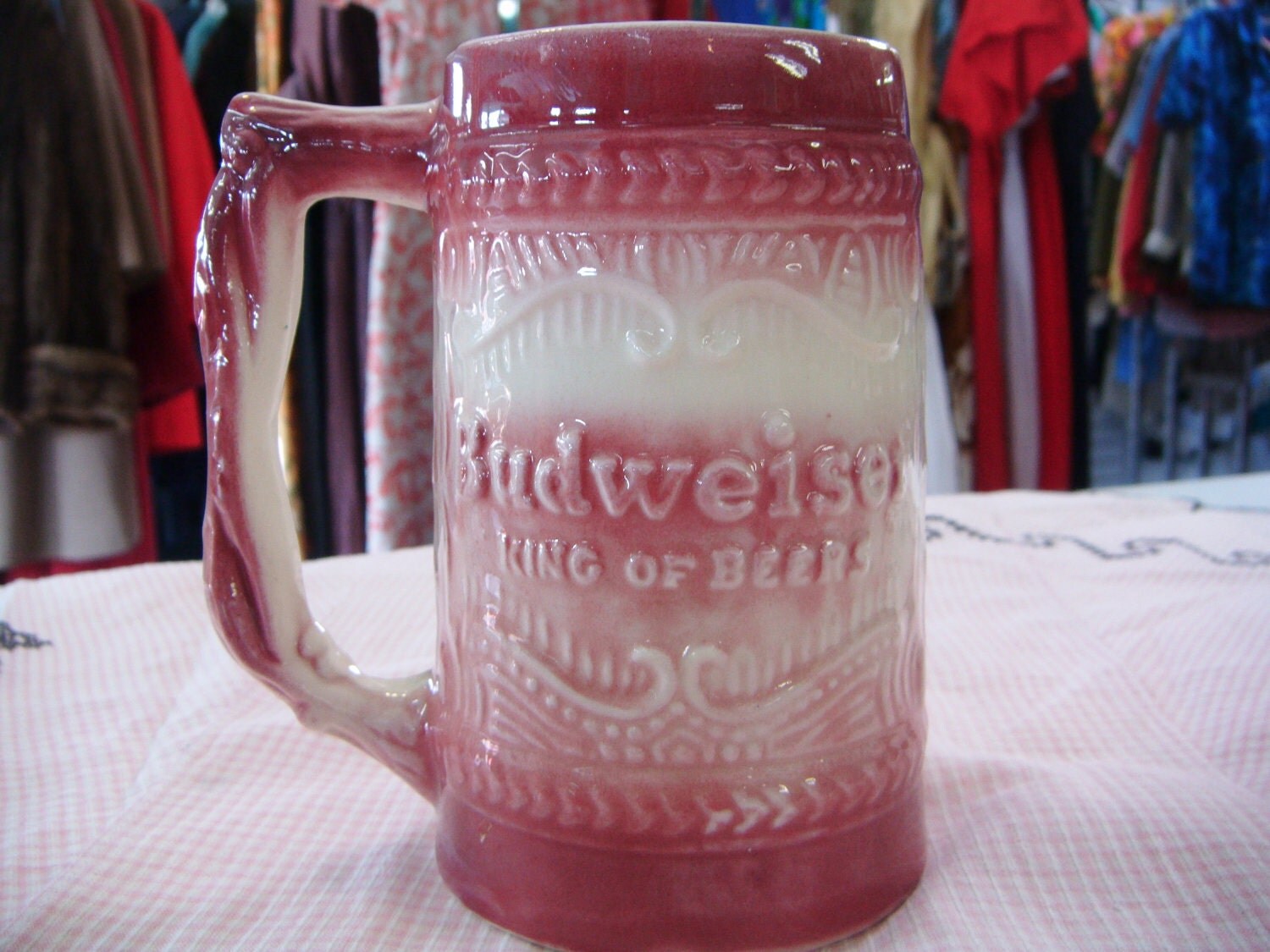 Vintage 1950's McCoy Rare Budweiser Ceramic Beer Mug Stein