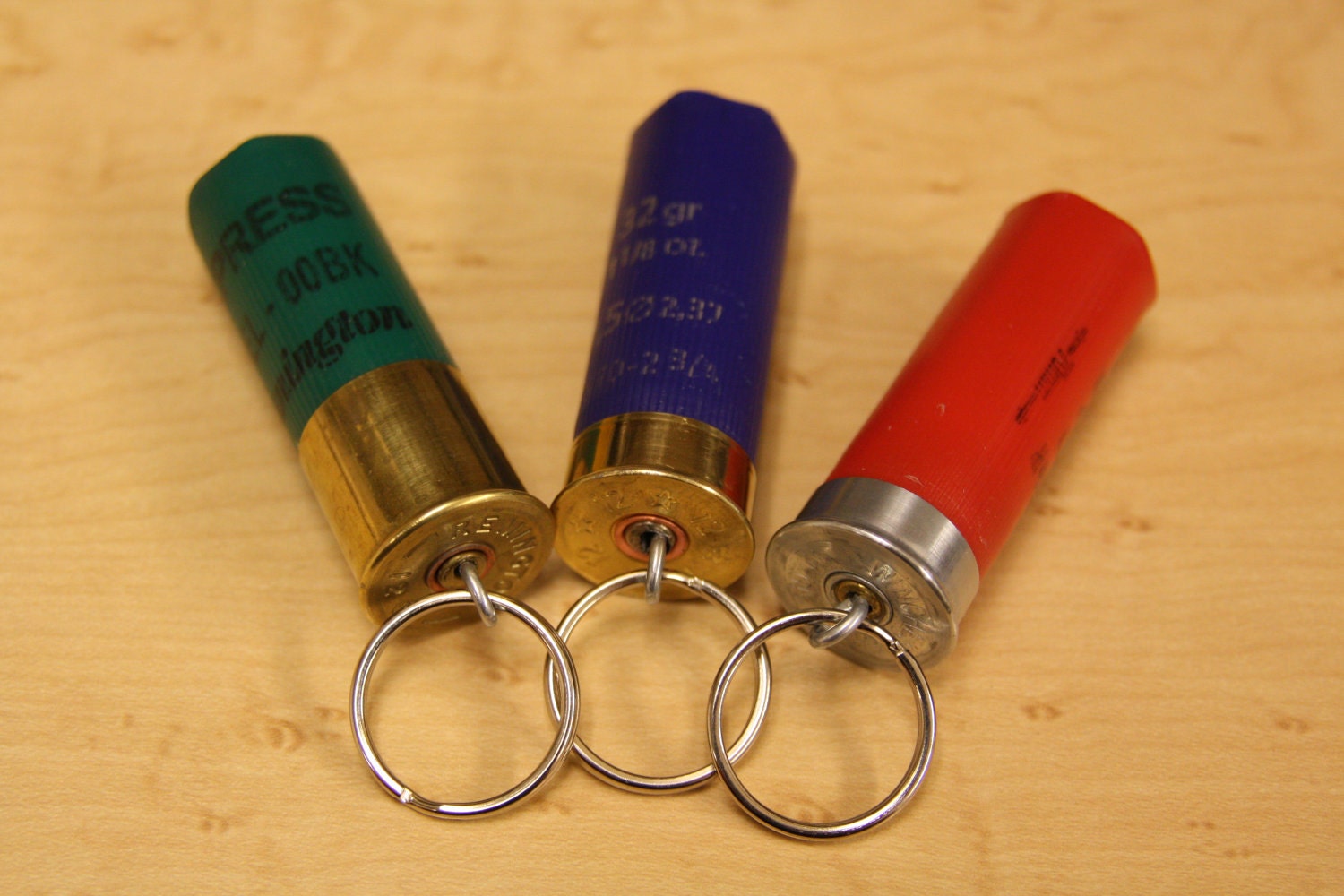12 Guage Shotgun Shell Key Chain Assorted Colors by UpCycledAmmo