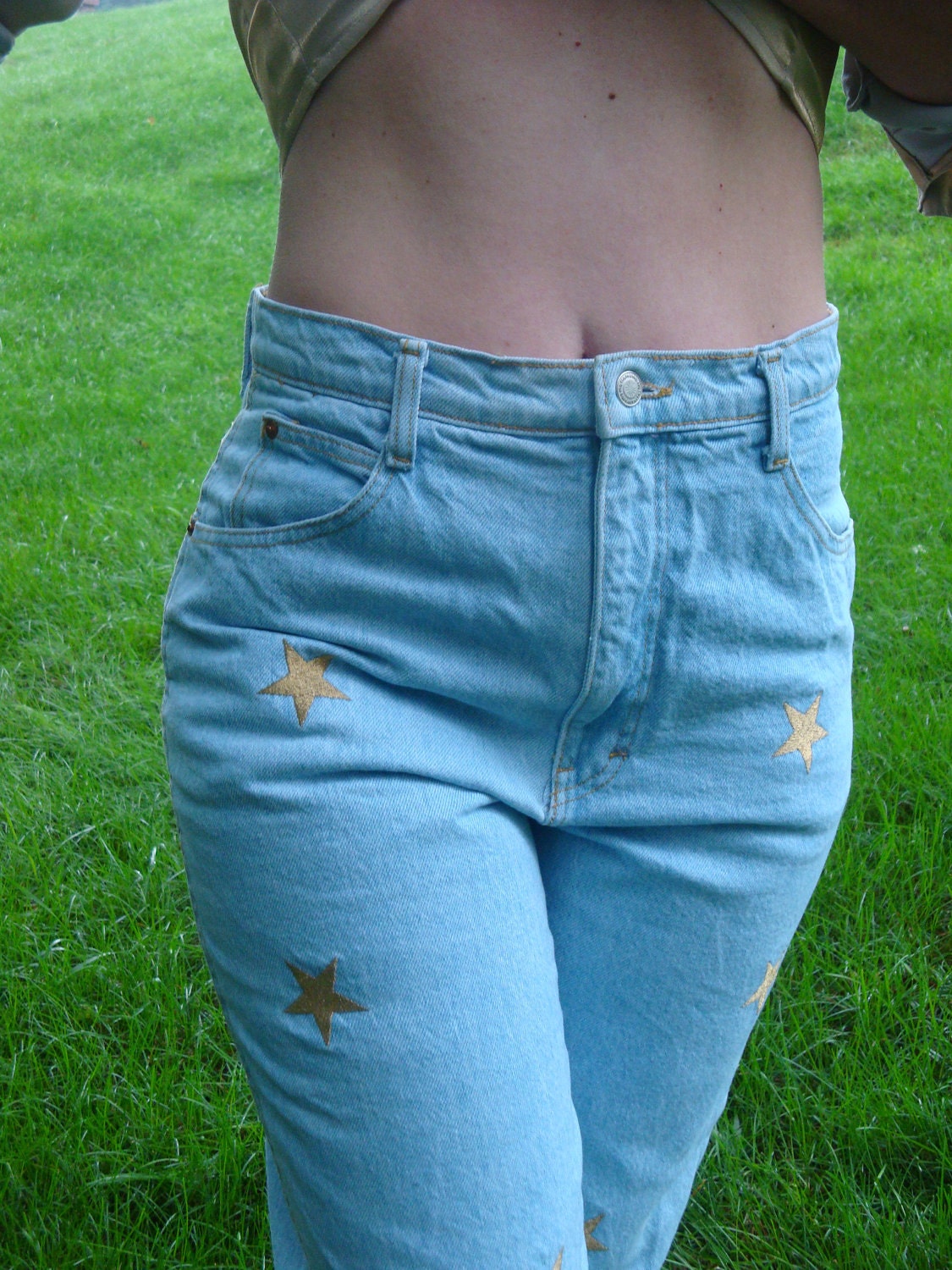 Vintage 80s Forenza Highwaisted Pegleg Jeans with Gold