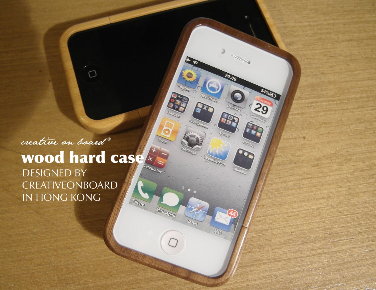 Wooden Hard Case For iPhone 4 4S Camera Series by creativeonboard