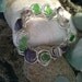 Purple Wampum, Green Seaglass Coil Bracelet