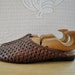 FINAL CLEARANCE california boho // shoes // 90s Chic Hippie Brown Woven Clog Flats