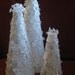 Set of 3 White Linen Paper Snowflake Trees