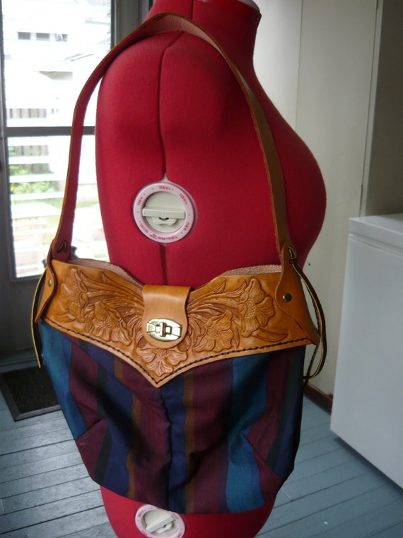 Hand Tooled Stamped Leather Purse