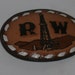 Vintage belt Buckle Tony Lama Western Oil Rig laced leather "RW"