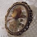 Vintage brooch Pin roses bubble glass ornate victorian style jewelry