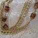 Vintage Necklace Sara Coventry Amber beads multi gold chain 50" long