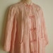 Vintage SILK Robe Peach asian mandarin style M L
