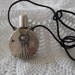Vintage Perfume Bottle necklace pendant on black cord victorian look