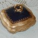 Vintage Limoges Trinket Box France Cobalt blue & 14K gold trim