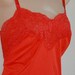 Vintage Full Slip RED 38 bust lace Lingerie nightgown