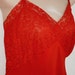 Vintage Full Slip RED 60s Lace Lingerie nightgown 38 bust