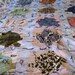 Vintage Handmade Quilt Turtles hand knotted & pieced cotton 78X90