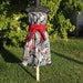 Strapless Dress with Obi Belt in Dragon Print of Black and Gray with Red Accents, Small to Med