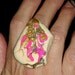 BIG COCKTAIL RING Big Statement Ring Big Ring Unique Ring Big Fashion Ring Large Ring Retro Style Hand painted Big Gold Ring Adjustable
