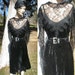 Vintage WWII 30s 40s 1930s 1940s Black Velvet BOMBSHELL Dress Soutache Art Deco Rhinestone Buckle 36" Bust