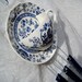 Wind Chime with Vintage Blue Onion Tea Cup and Saucer Windchime