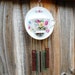 Upcycled Nortake Tea Cup Garden Suncatcher Wind Chime Glass Yard Art with Stained Glass Windchimes