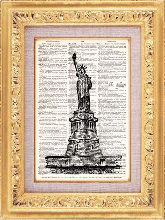 Items similar to Statue Of Liberty Vintage Dictionary Print Vintage
