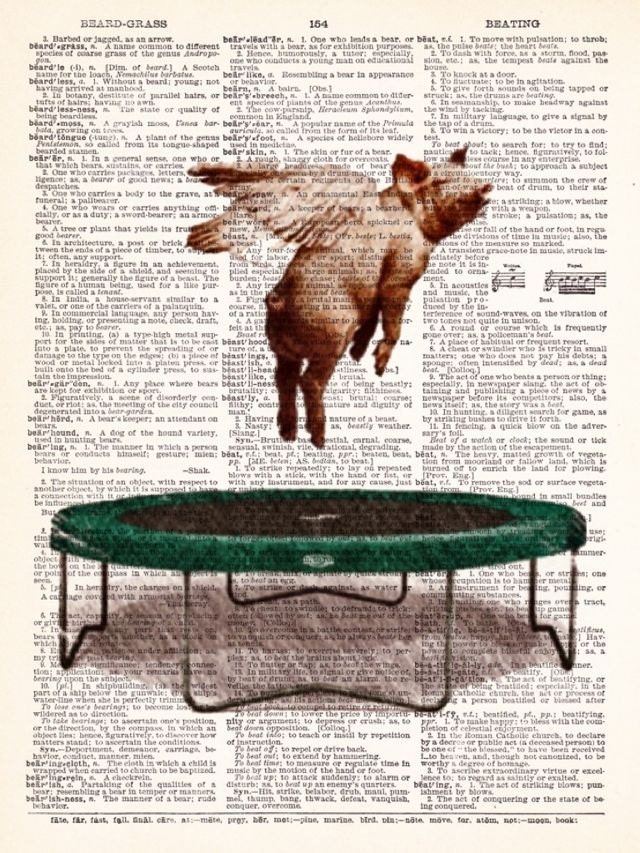 Cheating Flying Pig On Trampoline Vintage Dictionary Print
