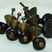 Antique Victorian Eastlake Brass Teardrop Drawer Pulls Hardware