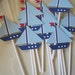 12 sailboat cupcake toppers