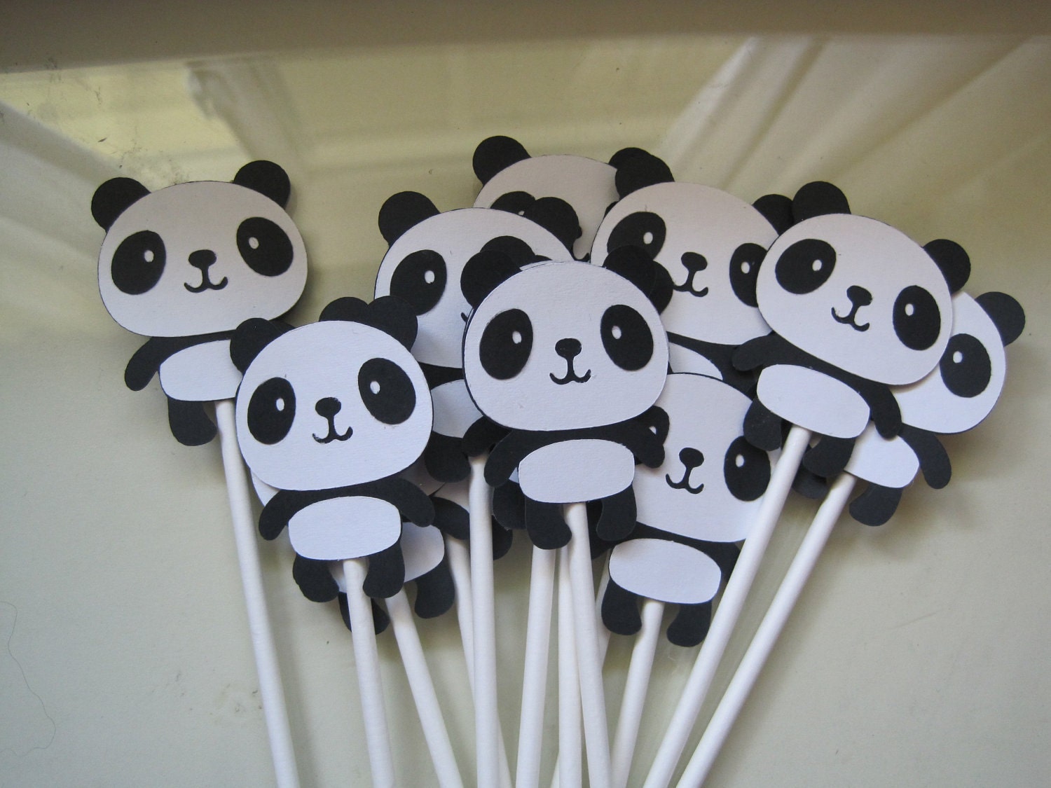 12 panda cupcake toppers