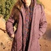Shimmering Plum - Vintage 80s Long Indie Retro Puff Coat, Quilted, Small