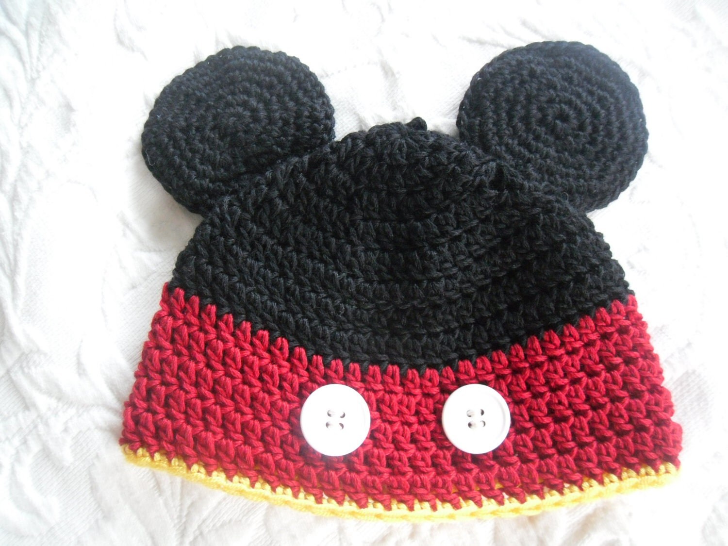 Mickey Mouse Ears Baby Hat by CroMamaHawaii on Etsy