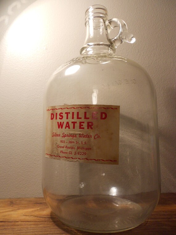 Vintage 1 Gallon Distilled Water JugSALE 30 Off Use Code