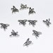 Set of 10 Antique Silver Dragonflys beads 8x7mm
