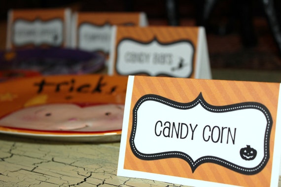 Printable Halloween Place Cards Table Signs - For Candy, Food, or Names