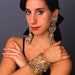 Gold Mesh Cuff with multi-colored jeweled stones Handmade by Pauletta -For Artists Exposed