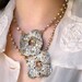 Double Topaz Free-Form Necklace with Pearl Handmade One of a Kind by Pauletta