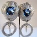 Chunky 'Flintsones' Blue and Silver one of a kind Hoop Earrings by Pauletta Brooks Wearable Art