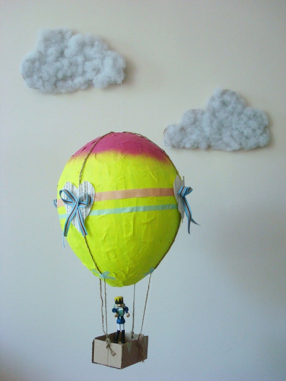 Items similar to Paper Mache Hot Air Balloon on Etsy