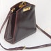 70's designer Michel Rene summer leather purse Clutch handbag in a mahogany brown with gold accents. Mad Men Shipping from Colorado USA