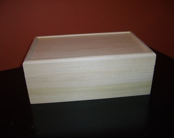 Unfinished Wooden Box with Hinges-10x6 x3 3/4-unfinished wood box-ready to finish-engravable wood box-personalized laser engraving